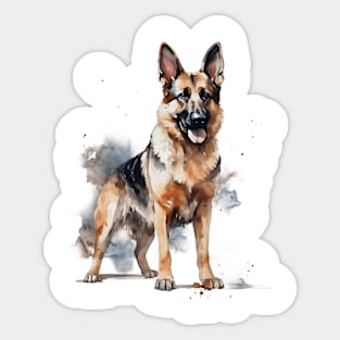 German Shepherd Watercolor Style Sticker